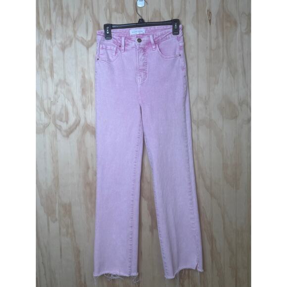 Risen Pink Acid Wash High Rise Straight Leg Jeans Y2K Retro Streetwear Size 5/27 - Picture 1 of 9